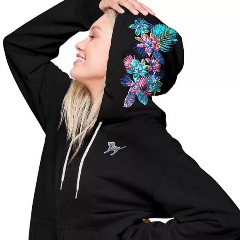 ISO Bling Hoodie Full Zip Black Tropical Set